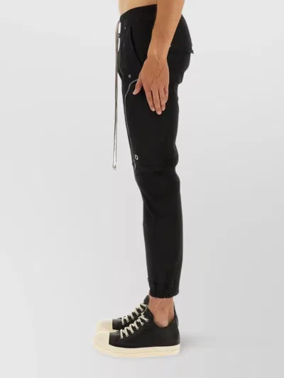 Rick Owens Bauhaus-inspired Cargo Pants With Elastic Waistband In Black