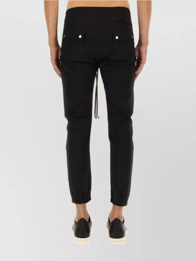 Rick Owens Bauhaus-inspired Cargo Pants With Elastic Waistband In Black