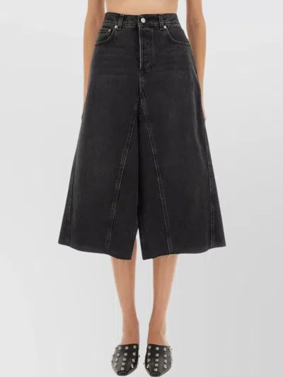 Haikure High-waisted Skirt With Back And Side Pockets In Black