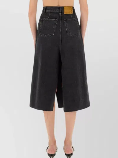 Haikure High-waisted Skirt With Back And Side Pockets In Black