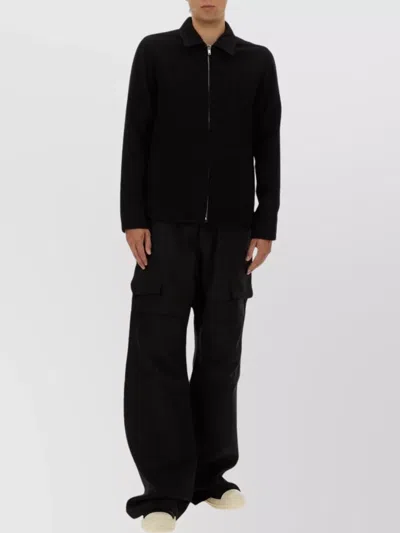 Rick Owens Collared Shirt Jacket Featuring Front Pockets In Black