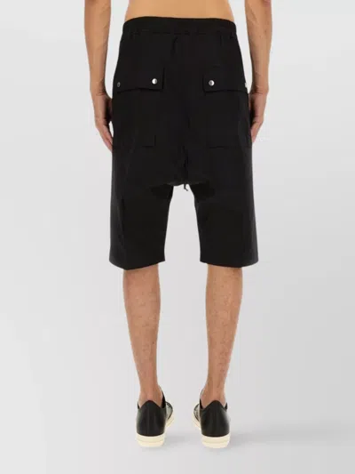 Rick Owens Drawstring Knee Length Shorts With Button Detailing
