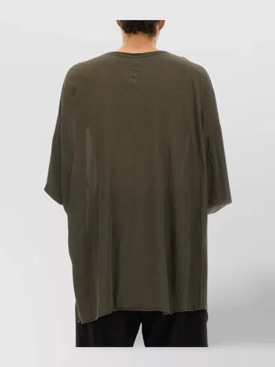 Rick Owens Tommy Oversized Sheer Round Neck T-shirt In Green