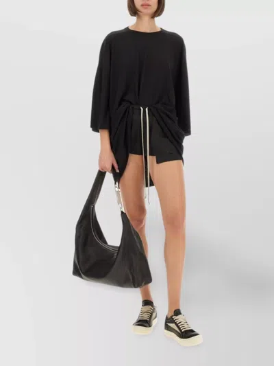 Rick Owens Relaxed Fit Drop Shoulder Crew Neck T-shirt In Black