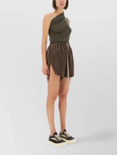 Rick Owens Asymmetric One-shoulder Ribbed Knit Top