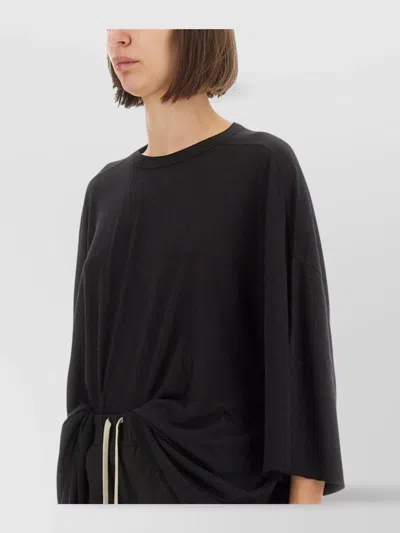Rick Owens Relaxed Fit Drop Shoulder Crew Neck T-shirt In Black