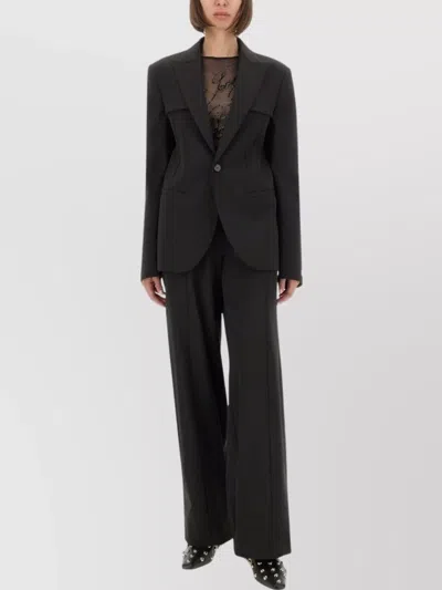 Jean Paul Gaultier Tailored Jacket With Structured Shoulders And Front Pockets In Black