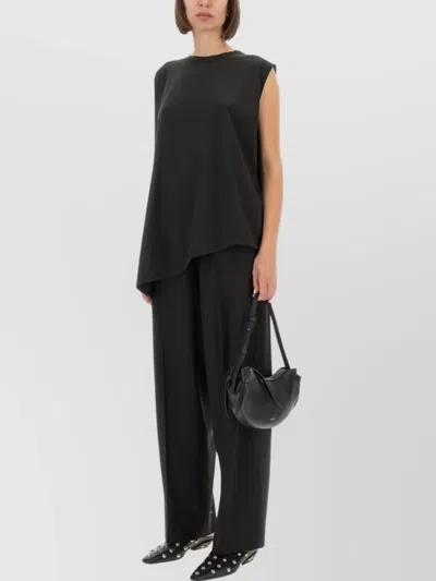 Fabiana Filippi Long Wide Leg Trousers In Black