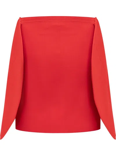 Victoria Beckham Circle Panel Mini Skirt In Red