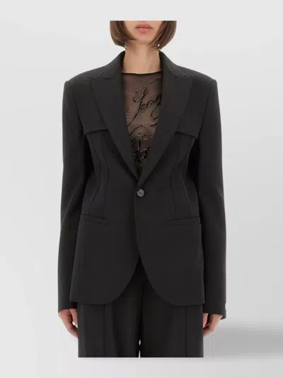 Jean Paul Gaultier Tailored Jacket With Structured Shoulders And Front Pockets In Black