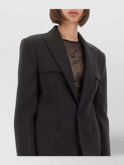 Jean Paul Gaultier Tailored Jacket With Structured Shoulders And Front Pockets In Black