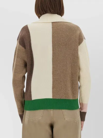Paul Smith Knitwear With Ribbed Cuffs And Patch Pocket In Brown