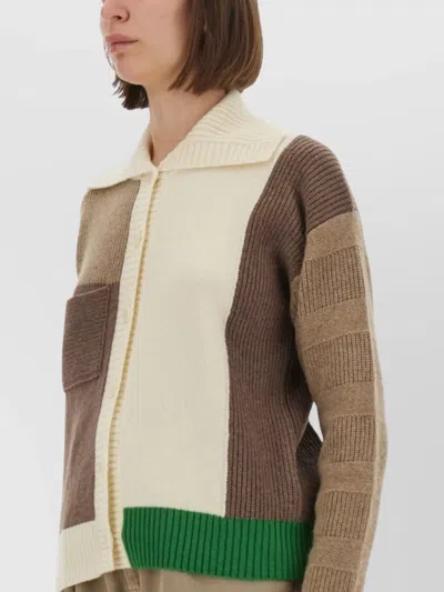 Paul Smith Knitwear With Ribbed Cuffs And Patch Pocket In Brown