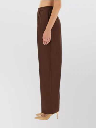 Fabiana Filippi Wide Leg Trousers Full Length In Brown