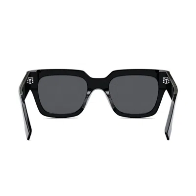 Fendi Womens Black Fe40078i Irregular-frame Acetate Sunglasses In Black