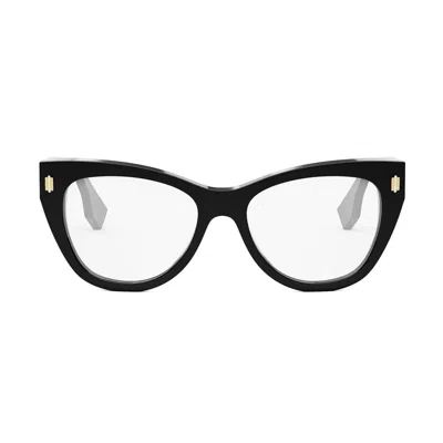 Fendi Cat-eye Frame Glasses In Black