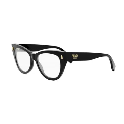 Fendi Cat-eye Frame Glasses In Black