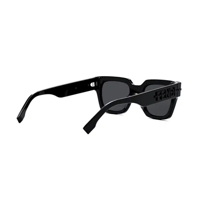 Fendi Womens Black Fe40078i Irregular-frame Acetate Sunglasses In Black