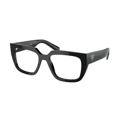 Prada Logo-lettering Square Glasses In Black
