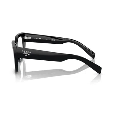 Prada Logo-lettering Square Glasses In Black