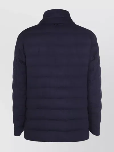 Herno La Giacca Water Resistant Down Blazer With Removable Bib In Blue