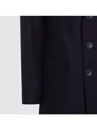 Herno Tailored Wool Coats With Notched Lapels In Blue