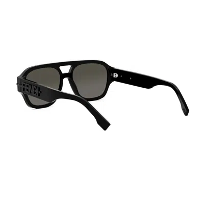 Fendi The Graphy 55mm Geometric Sunglasses In Black