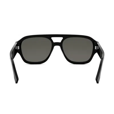 Fendi The Graphy 55mm Geometric Sunglasses In Black