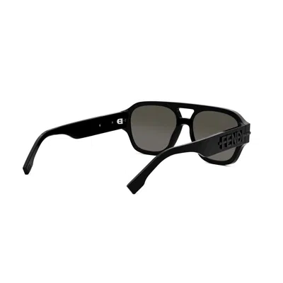 Fendi The Graphy 55mm Geometric Sunglasses In Black