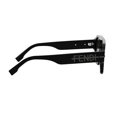 Fendi The Graphy 55mm Geometric Sunglasses In Black