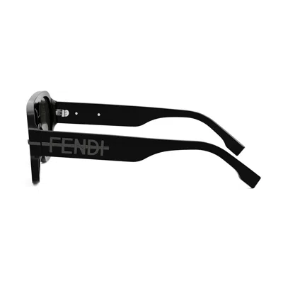 Fendi The Graphy 55mm Geometric Sunglasses In Black