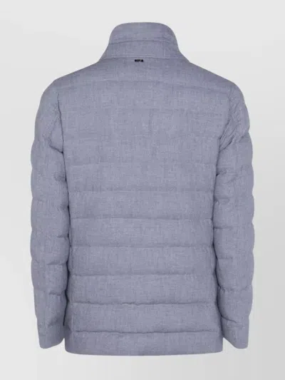 Herno Padded Chest Pocket Front Flap Notched Lapel In Gray