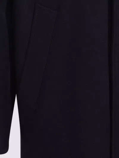 Herno Lapel Side Pockets Long Sleeves Coat In Blue