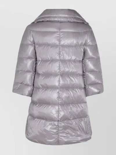 Herno Padded Jackets With High Collar And Side Pockets In Gray