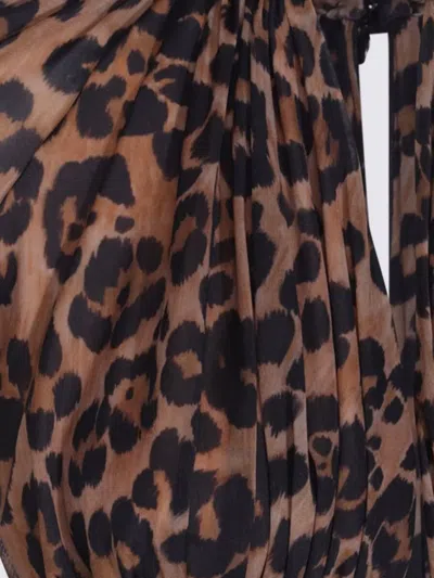 Blumarine Sleeved Animal Print Top In Animal Print