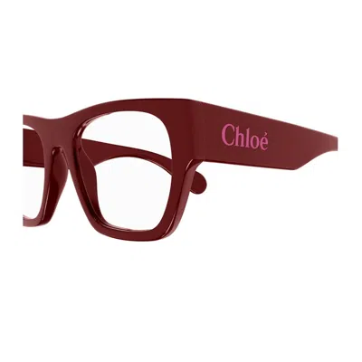 Chloé Ch0250o Linea Eyeglasses In Burgundy