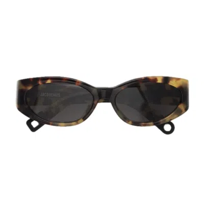 Jacquemus Les Lunettes Jac4 Ovalo Linea Les Sculptures C9 T-shell Sunglasses In Brown