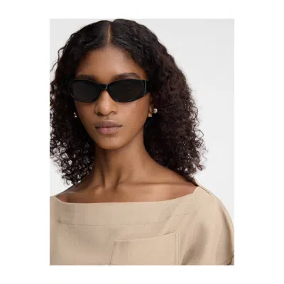 Jacquemus Les Lunettes Jac4 Ovalo Linea Les Sculptures C10 Milky Amber Sunglasses In Brown