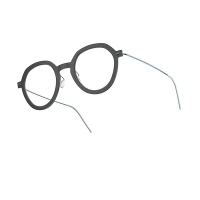 Lindberg N.o.w. 6636 D15 P85 804 Nero Satinato Turchese Glasses In Gray
