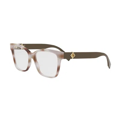 Fendi Fe50117i Ff Diamonds 055 Rosa Marrone Glasses In Brown