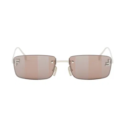Fendi First Crystalized Logo Sunglasses In Gold