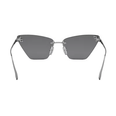 Fendi Fe4160us Cat-eye Crystalized Logo Sunglasses In Gray