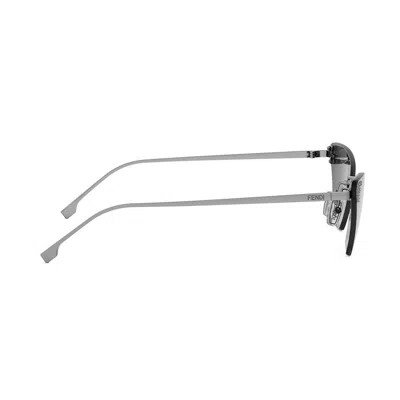 Fendi Fe4160us Cat-eye Crystalized Logo Sunglasses In Gray