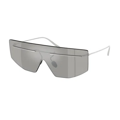 Prada Shield Sunglasses In Silver