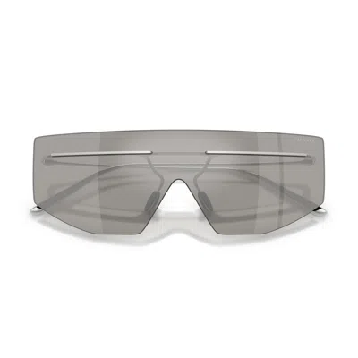 Prada Shield Sunglasses In Silver