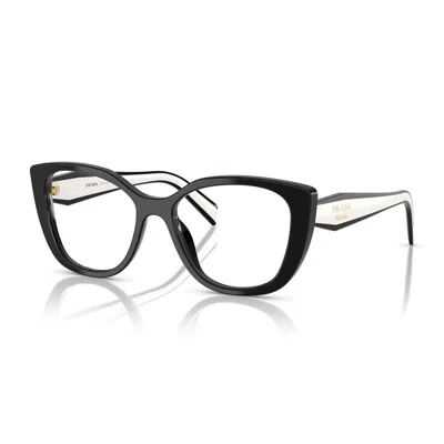Prada Pr B04v 16k1o1 Nero Bianco Glasses In Black