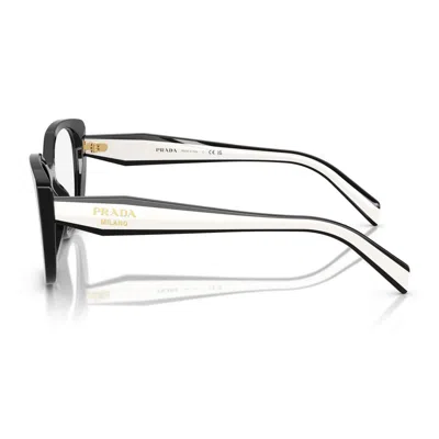 Prada Pr B04v 16k1o1 Nero Bianco Glasses In Black
