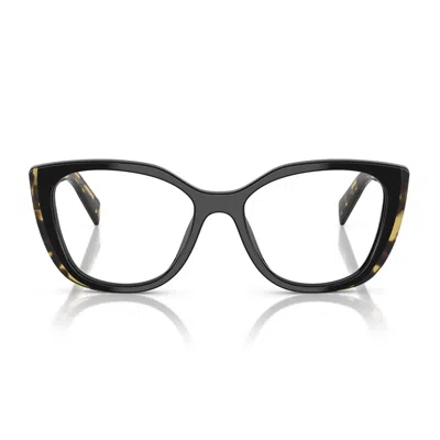 Prada Pr B04v 3891o1 Nero Tartarugato Medio Glasses In Black