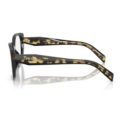 Prada Pr B04v 3891o1 Nero Tartarugato Medio Glasses In Black
