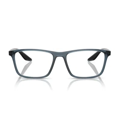 Prada Linea Rossa Ps 01qv Czh1o1 Azzurro Trasparente Glasses In Green